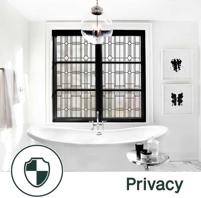 BEAUS TILE UNI Window Film Static Clings Non Adhesive 3D Stained Glass Window Decals UV Protection (Antique, 37.4 x 24.4 Inch) - Image 3
